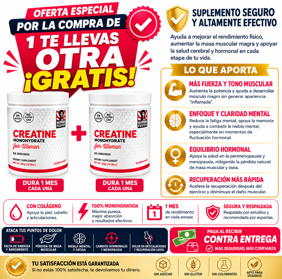 Creatina Aumenta Gluteos y Piernas